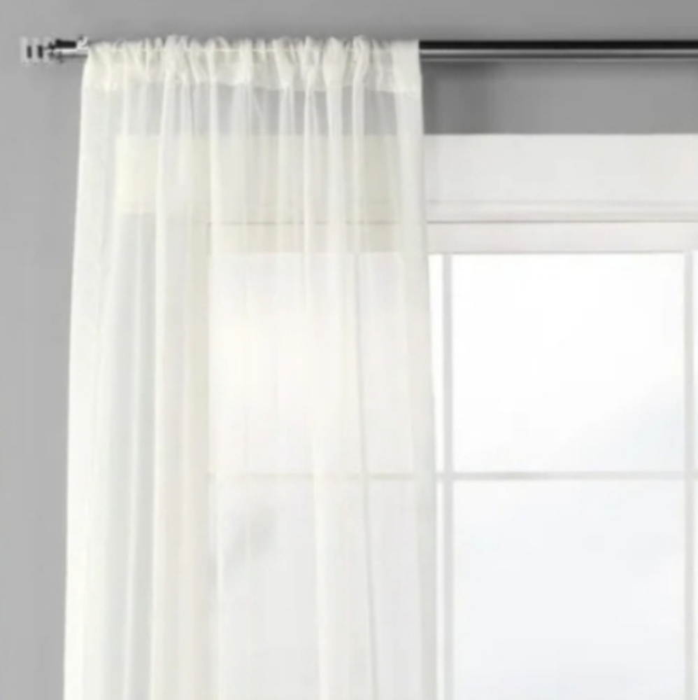 Off White Voile Sheer Curtain Drape